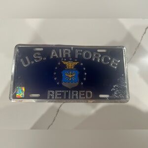 New Embossed Tin Air Force License Plate UNITED STATES U.S. AIR FORCE Retired
